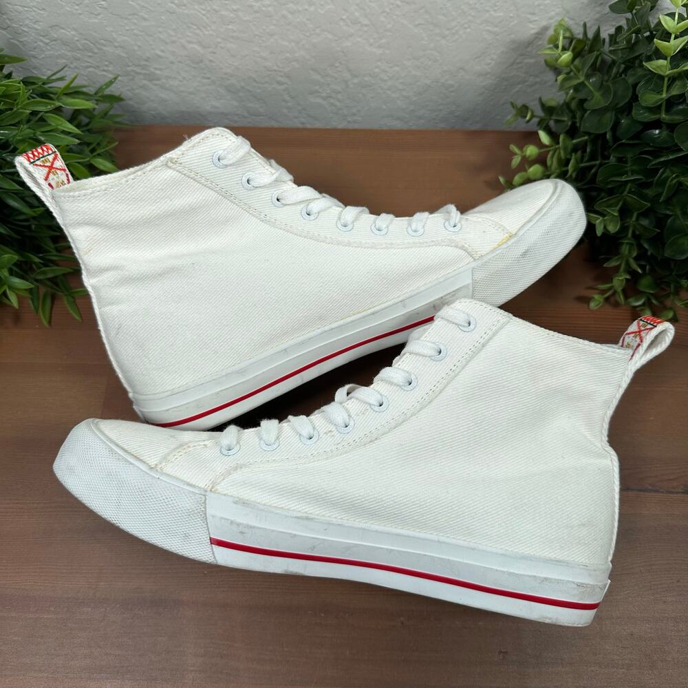 Desigual Women's Casual Heart White High Top Sneakers Size 10 - Picture 6 of 10